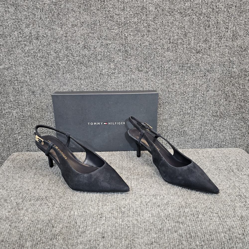 Women's Tommy Hilfiger Cerizza Pointed Toe Slingback Pumps Dark Blue Suede size7